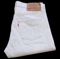 画像1: 90s 英国製 Levi'sリーバイス 501 デニムパンツ 生成り W30 L30★E12 ユーロ (1)