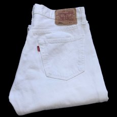 画像1: 00s 英国製 Levi'sリーバイス 501 ホワイト デニムパンツ W34★E11 ユーロ (1)