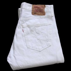 画像1: 90s 英国製 Levi'sリーバイス 501 ホワイト デニムパンツ W31 L32★E1 ユーロ (1)