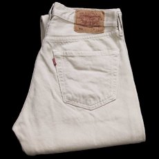 画像1: 90s 英国製 Levi'sリーバイス 501 カラーデニムパンツ カーキ W32 L32★E3 ユーロ (1)