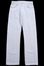 画像2: 90s 英国製 Levi'sリーバイス 501 ホワイト デニムパンツ W31 L32★E1 ユーロ (2)