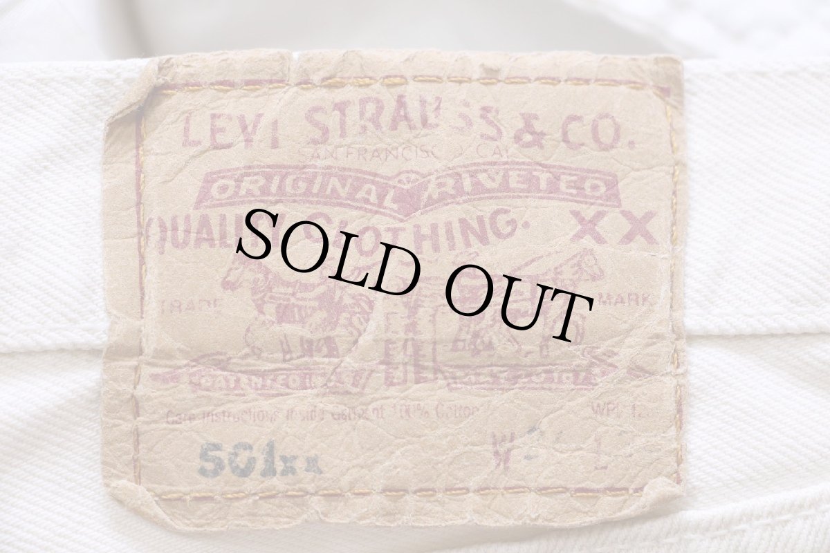 画像6: 00s 英国製 Levi'sリーバイス 501 カラーデニムパンツ ライトベージュ W34 L34★E9 ユーロ (6)