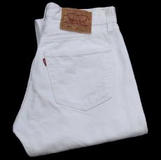 画像1: 90s USA製 Levi'sリーバイス 501 ホワイト デニムパンツ W31 L32★A11 (1)
