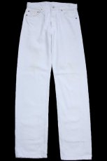 画像2: 90s USA製 Levi'sリーバイス 501 ホワイト デニムパンツ W30 L32★A1 (2)