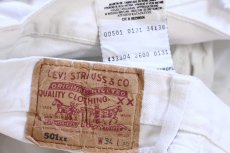 画像6: 00s 英国製 Levi'sリーバイス 501 ホワイト デニムパンツ W34★E11 ユーロ (6)