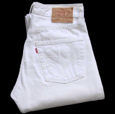 画像1: 90s 英国製 Levi'sリーバイス 501 ホワイト デニムパンツ W32 L34★E2 ユーロ (1)