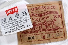 画像6: 90s USA製 Levi'sリーバイス 501 ホワイト デニムパンツ W31 L32★A11 (6)