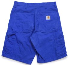 画像2: carharttカーハート WIP SINGLE KNEE SHORT オーガニックコットン ダック地 ペインター ショートパンツ 青★ショーツ (2)