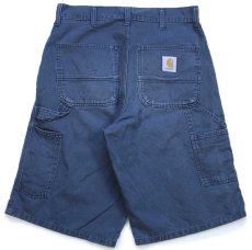 画像2: 00s carharttカーハート SINGLE KNEE BERMUDA コットンツイル ペインター ショートパンツ ネイビー W29★ショーツ (2)