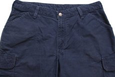 画像3: 00s メキシコ製 carharttカーハート コットン キャンバス カーゴ ショートパンツ 濃紺 12★ショーツ (3)
