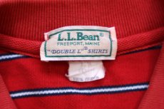 画像4: 80s L.L.Bean ボーダー コットン 鹿の子 ポロシャツ 赤×紺×白 L (4)