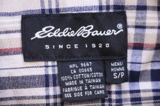 画像4: 00s EddieBauerエディーバウアー タータンチェック ボタンダウン 半袖 コットンシャツ S (4)