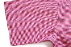 画像6: 90s L.L.Bean ギンガムチェック ボタンダウン 半袖 コットンシャツ 赤×白 M-R (6)