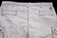 画像4: carharttカーハート RUGGED CARGO SHORT ダック地 カーゴ ショートパンツ ライトベージュ W44★19 特大 ショーツ (4)