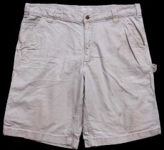画像1: carharttカーハート ストレッチ キャンバス ペインター ショートパンツ グレーベージュ W38★18 ショーツ (1)