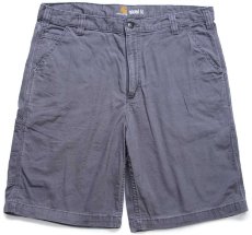画像1: carharttカーハート CANVAS WORK SHORT ストレッチ キャンバス ペインター ショートパンツ グレー W38★21 ショーツ (1)