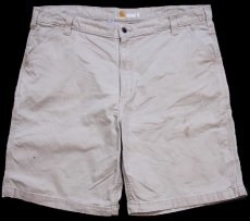 画像1: carharttカーハート ストレッチ キャンバス ペインター ショートパンツ グレーベージュ W42★01 ショーツ (1)