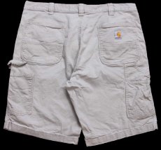 画像2: carharttカーハート ストレッチ キャンバス ペインター ショートパンツ グレーベージュ W38★18 ショーツ (2)
