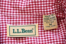 画像4: 90s L.L.Bean ギンガムチェック ボタンダウン 半袖 コットンシャツ 赤×白 M-R (4)