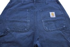 画像4: 00s carharttカーハート SINGLE KNEE BERMUDA コットンツイル ペインター ショートパンツ ネイビー W29★ショーツ (4)