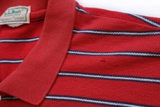 画像5: 80s L.L.Bean ボーダー コットン 鹿の子 ポロシャツ 赤×紺×白 L (5)