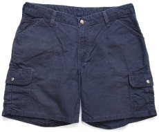 画像1: 00s メキシコ製 carharttカーハート コットン キャンバス カーゴ ショートパンツ 濃紺 12★ショーツ (1)