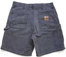 画像2: 00s メキシコ製 carharttカーハート ダック地 ペインター ショートパンツ 黒 フェード W34★07 ショーツ (2)