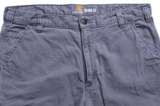 画像3: carharttカーハート CANVAS WORK SHORT ストレッチ キャンバス ペインター ショートパンツ グレー W38★21 ショーツ (3)