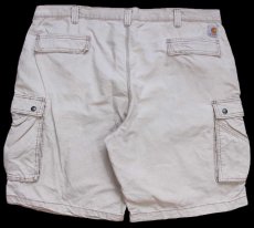 画像2: carharttカーハート RUGGED CARGO SHORT ダック地 カーゴ ショートパンツ ライトベージュ W44★19 特大 ショーツ (2)