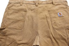 画像4: carharttカーハート CANVAS WORK SHORT ストレッチ キャンバス ペインター ショートパンツ 茶 W40★04 ショーツ (4)