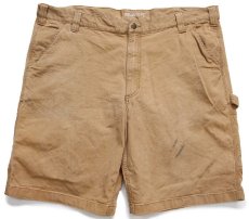 画像1: carharttカーハート CANVAS WORK SHORT ストレッチ キャンバス ペインター ショートパンツ 茶 W42★05 ショーツ (1)