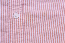 画像6: WHATABURGER ワッタバーガー 刺繍 ストライプ ボタンダウン 半袖 オックスフォード シャツ オレンジ×白 L (6)
