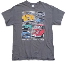 画像2: VW VOLKSWAGENフォルクスワーゲン VANTASTIC SINCE 1949 タイプ2 ワーゲンバス ヴァナゴン カラベル コットンTシャツ グレー L (2)