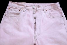 画像4: 00s ポーランド製 Levi'sリーバイス 501 ブリーチ加工 カラーデニムパンツ 薄ピンク W32 L34★SDP4462 ユーロ (4)