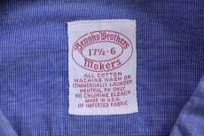 画像4: 90s USA製 Brooks Brothersブルックスブラザーズ Makers 無地 ボタンダウン コットンシャツ 薄紺 17.5-6★特大 (4)