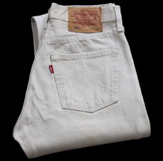 画像1: 00s 英国製 Levi'sリーバイス 501 カラーデニムパンツ ライトベージュ W29 L34★E7 ユーロ (1)
