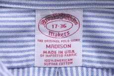 画像4: USA製 Brooks Brothersブルックスブラザーズ Makers MADISON ストライプ ボタンダウン オックスフォード スーピマ コットンシャツ 17 (4)