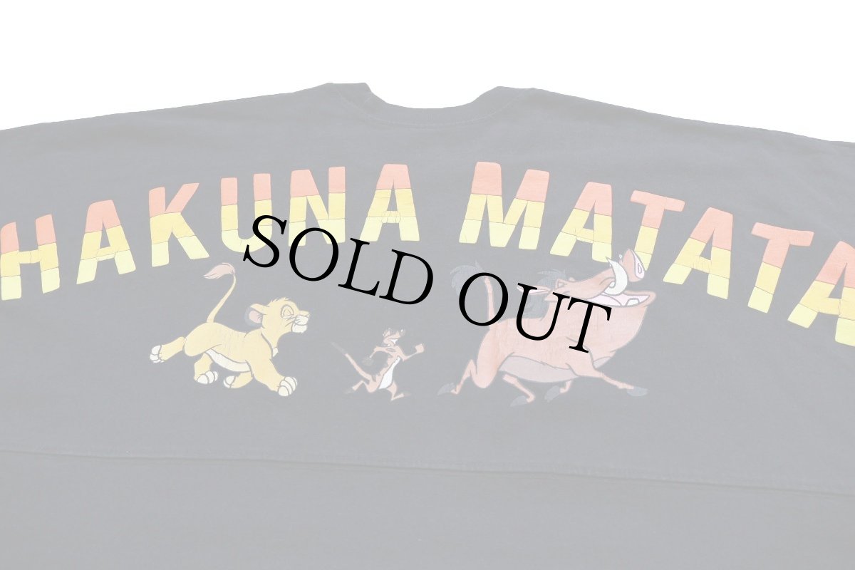 画像4: DISNEYディズニー SPIRIT JERSEY THE LION KING ライオンキング HAKUNA MATATA シンバ ティモン プンバァ コットン 長袖Tシャツ 黒 (4)