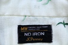 画像4: 70s JCPenney バード 総柄 染み込みプリント 半袖 ガーゼシャツ 薄緑 16.5 (4)