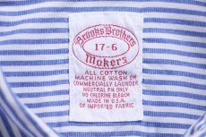 画像4: 90s USA製 Brooks Brothersブルックスブラザーズ Makers ストライプ ボタンダウン コットンシャツ サックス×白 17-6 (4)