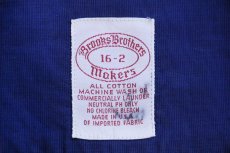 画像4: 90s USA製 Brooks Brothersブルックスブラザーズ Makers 無地 ボタンダウン コットンシャツ 濃青 16-2 (4)