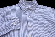 画像3: 90s USA製 Brooks Brothersブルックスブラザーズ Makers ストライプ ボタンダウン コットンシャツ サックス×白 17-6 (3)