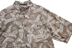 画像2: 00s Woolrichウールリッチ リーフ×ジープ 総柄 ボタンダウン 半袖 コットンシャツ L-T (2)