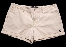 画像1: 00s RALPH LAUREN SPORT ラルフローレン ワンポイント コットン ショートパンツ ライトカーキ 12★ショーツ (1)
