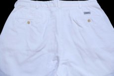 画像4: 90s メキシコ製 ポロ ラルフローレン TYLER SHORT ツータック コットン チノ ショートパンツ 白 W34★150 ショーツ (4)