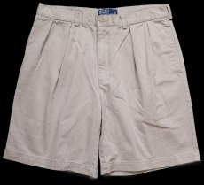 画像1: 00s ポロ ラルフローレン TYLER SHORT ツータック コットン チノ ショートパンツ ベージュ W35★147 ショーツ (1)