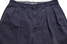 画像3: 90s メキシコ製 ポロ ラルフローレン TYLER SHORT ツータック コットン チノ ショートパンツ ナス紺 フェード W32★143 ショーツ (3)