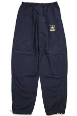 画像2: 16 米軍 U.S.ARMY ロゴ刺繍 APFU トレーニング ナイロンパンツ 黒 M/R★13 IPFU (2)