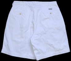 画像2: 90s メキシコ製 ポロ ラルフローレン TYLER SHORT ツータック コットン チノ ショートパンツ 白 W34★150 ショーツ (2)