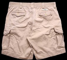 画像2: ポロ ラルフローレン USED加工 コットン カーゴ ショートパンツ カーキ W38★ショーツ (2)